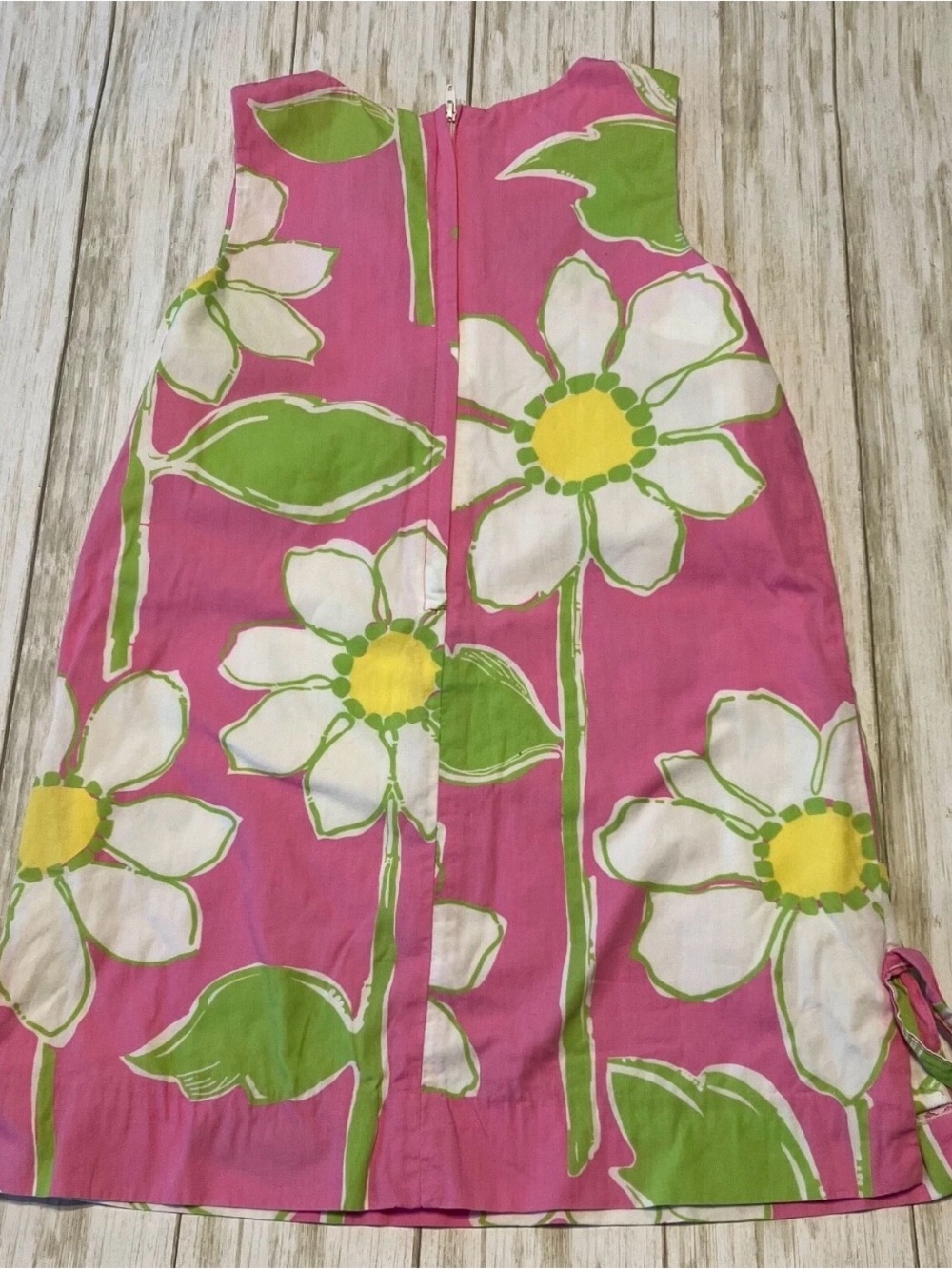 Lilly Pulitzer Girls Fresh Air Hibiscus Print Dress Shift Pink Yellow Size 8 - Picture 2 of 6